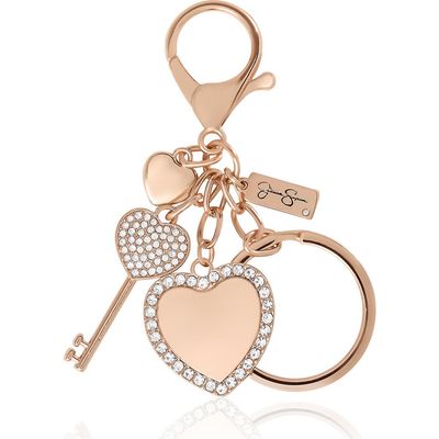 Jessica Simpson Jessica Simpson Heart & Key Charm Rhinestone Keychain