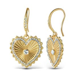 Jessica Simpson Jessica Simpson Heart Drop Earrings with Rhinestones