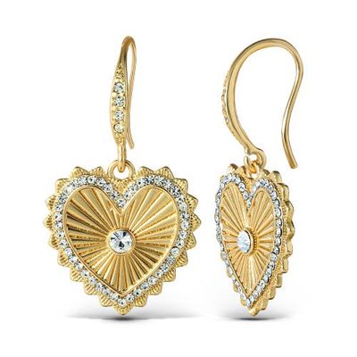 Jessica Simpson Jessica Simpson Heart Drop Earrings with Rhinestones