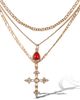 Jessica Simpson Jessica Simpson Layered Cross & Gem Necklace - 1
