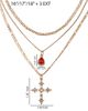 Jessica Simpson Jessica Simpson Layered Cross & Gem Necklace - 3