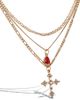Jessica Simpson Jessica Simpson Layered Cross & Gem Necklace - 5