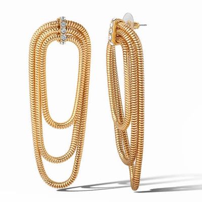 Jessica Simpson Jessica Simpson Layered Gold Toned Chain Earrings 