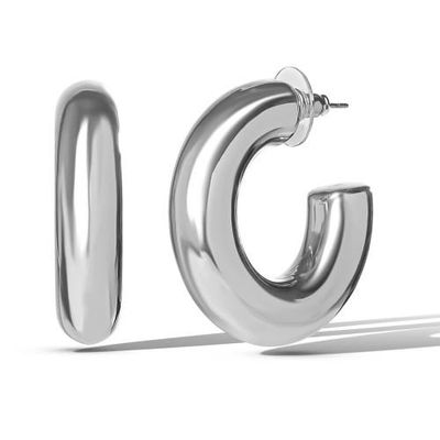 Jessica Simpson Jessica Simpson Mini Chunky Silver Hoop Earrings 