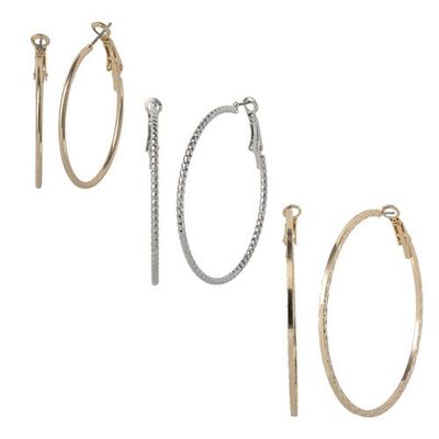 Jessica Simpson Jessica Simpson Mixed Metal Hoop Earring Set