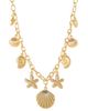 Jessica Simpson Jessica Simpson Ocean Charms Necklace for Women, 16"+3" Gold-Tone Chunky Necklace with 9 Charms  - 1