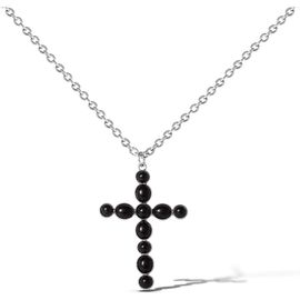 Jessica Simpson Jessica Simpson Ox Silver Black Cross Necklace