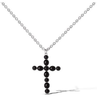 Jessica Simpson Jessica Simpson Ox Silver Black Cross Necklace