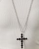 Jessica Simpson Jessica Simpson Ox Silver Black Cross Necklace - 2
