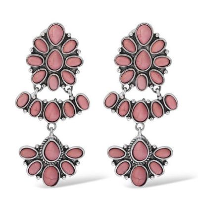 Jessica Simpson Jessica Simpson Pink Stone Statement Drop Earrings