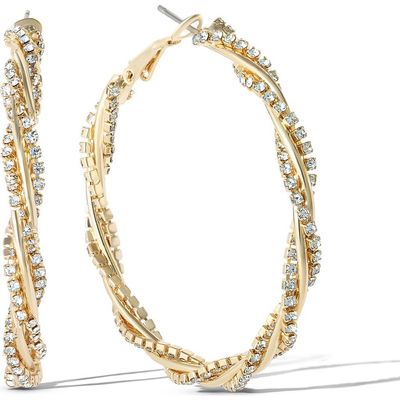 Jessica Simpson Jessica Simpson Spiral Hoop Gold-Tone Twisted Earrings 