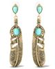 Jessica Simpson Jessica Simpson Stone Feather Drop Earrings - 1