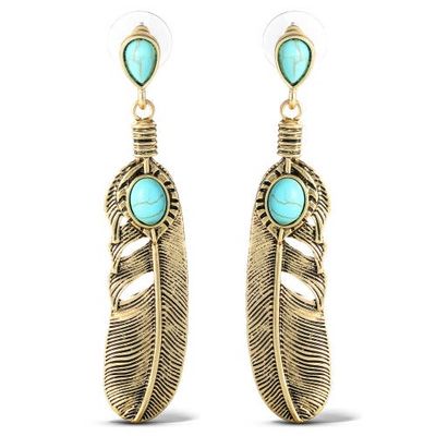 Jessica Simpson Jessica Simpson Stone Feather Drop Earrings