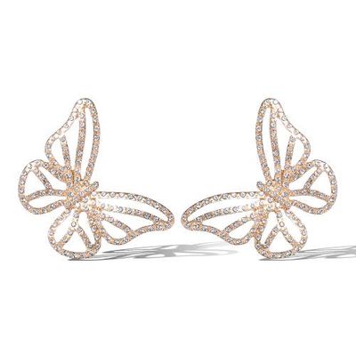 Jessica Simpson Jessica Simpson Textured Butterfly Gold-Tone Stud Earrings 