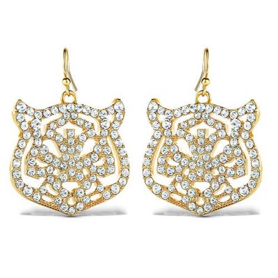 Jessica Simpson Jessica Simpson Tiger Drop Earrings with Clear Crystals