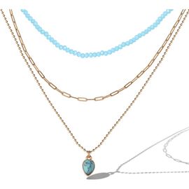 Jessica Simpson Jessica Simpson Turquoise and Blue-Bead Layered Necklace