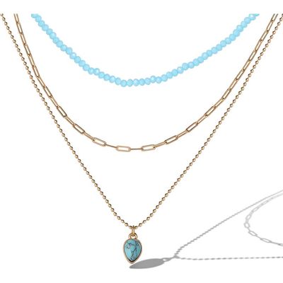 Jessica Simpson Jessica Simpson Turquoise and Blue-Bead Layered Necklace