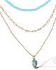 Jessica Simpson Jessica Simpson Turquoise and Blue-Bead Layered Necklace - 4