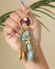Jessica Simpson Jessica Simpson Turquoise Bead Keychain with Charms - 3