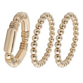 Jessica Simpson Jessica Simpson Women's 3-Piece Bracelet Set, Gold-Tone Plated Fashion Jewelry Multipack 