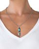 Jessica Simpson Jessica Simpson Womens Feather Necklace with Turquoise Stone, Silver-Tone Turquoise Necklace Long 23" - 2
