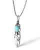 Jessica Simpson Jessica Simpson Womens Feather Necklace with Turquoise Stone, Silver-Tone Turquoise Necklace Long 23" - 3