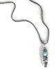 Jessica Simpson Jessica Simpson Womens Feather Necklace with Turquoise Stone, Silver-Tone Turquoise Necklace Long 23" - 4
