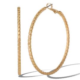 Jessica Simpson JS Jessica Simpson Textured Omega Gold-Tone Large Hoop Earrings 