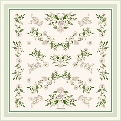 Jessie Zhao New York Jessie Zhao New York Lily Garden Double Sided Silk Scarf