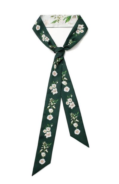 Jessie Zhao New York Jessie Zhao New York Silk Skinny Scarf Lily Garden