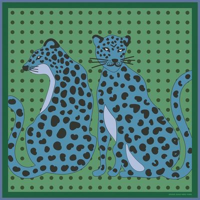 Jessie Zhao New York Jessie Zhao New York Twin Leopards Double Sided Silk Scarf