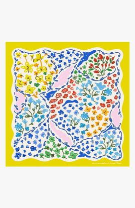 Jessie Zhao New York Jessie Zhao New York Yellow Garden Double Sided Silk Scarf 