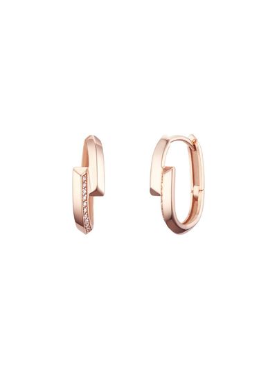 J.ESTINA 14K Rose Gold Arch-Curved Signature Earrings (JJSJEQ5B1600R4000)