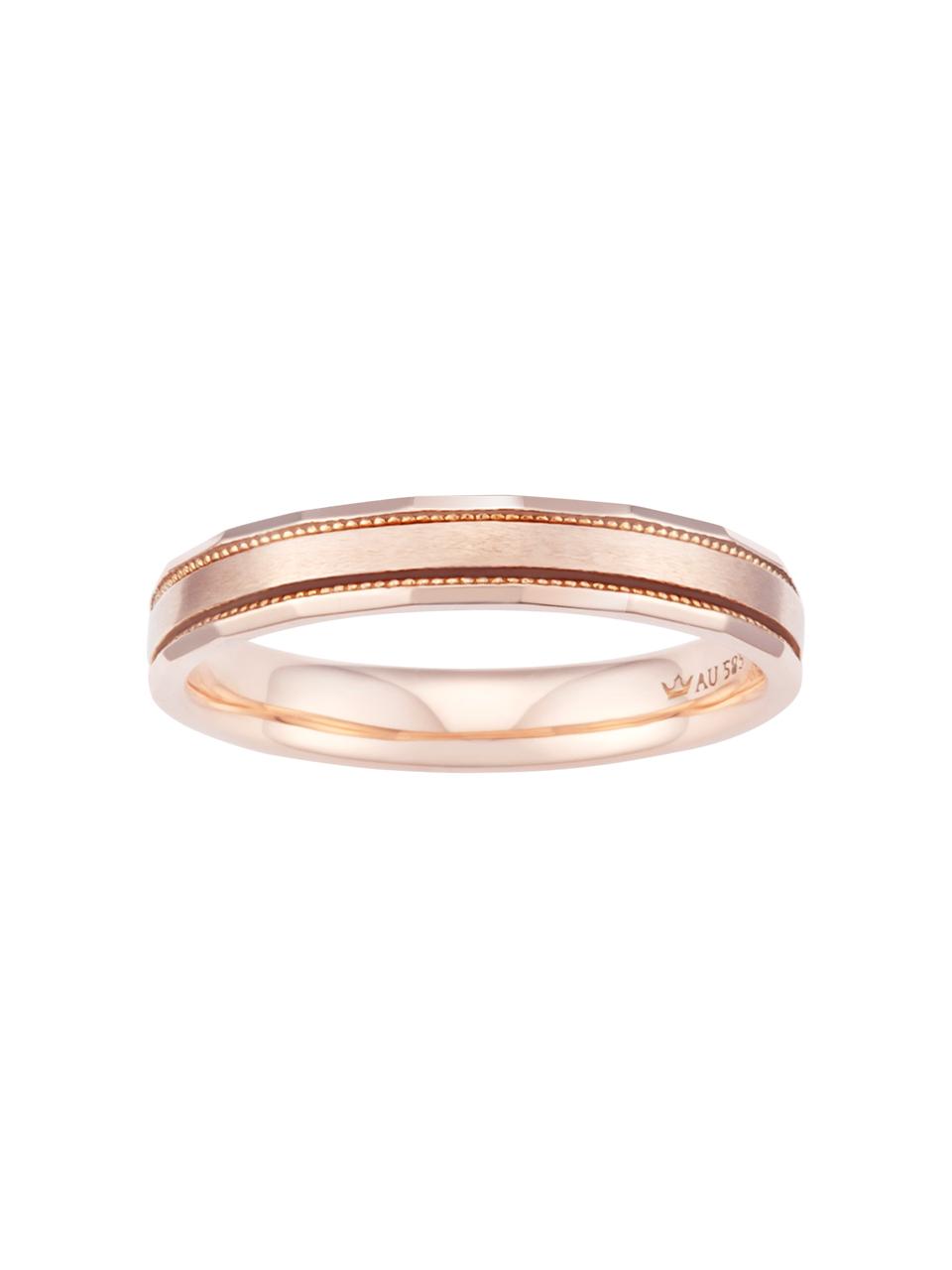 J.ESTINA 14K Rose Gold Milgrain Detail Couple Ring (JJMBC05B1454R4110)