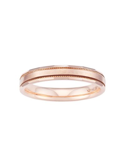 J.ESTINA 14K Rose Gold Milgrain Detail Couple Ring (JJMBC05B1454R4110)