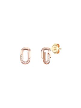 J.ESTINA 14K Rose Gold Pav Cubic Zirconia J-Shaped Earrings (JJSJEQ5B1603R40A0)