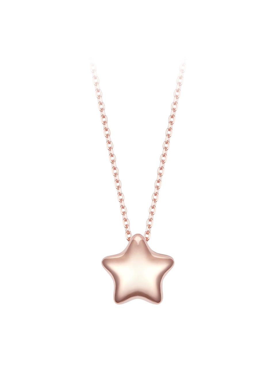 J.ESTINA 925 Silver Rose Gold Plated Star Necklace (JJLJN05B1301SR420)