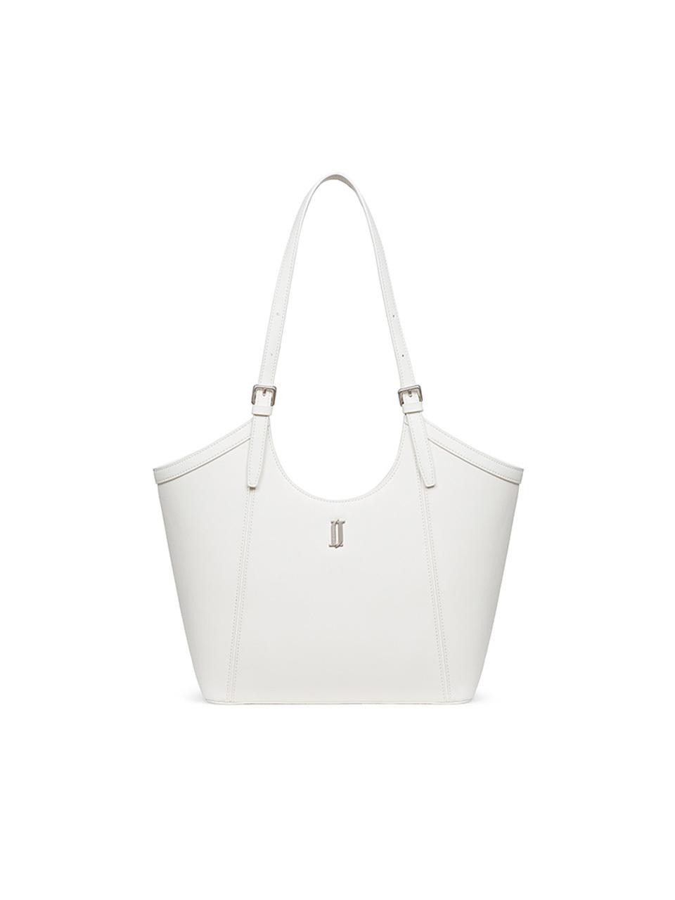 J.ESTINA Curved Magnetic Shoulder Bag [Beige] (JHNCHA5BS055WH980)