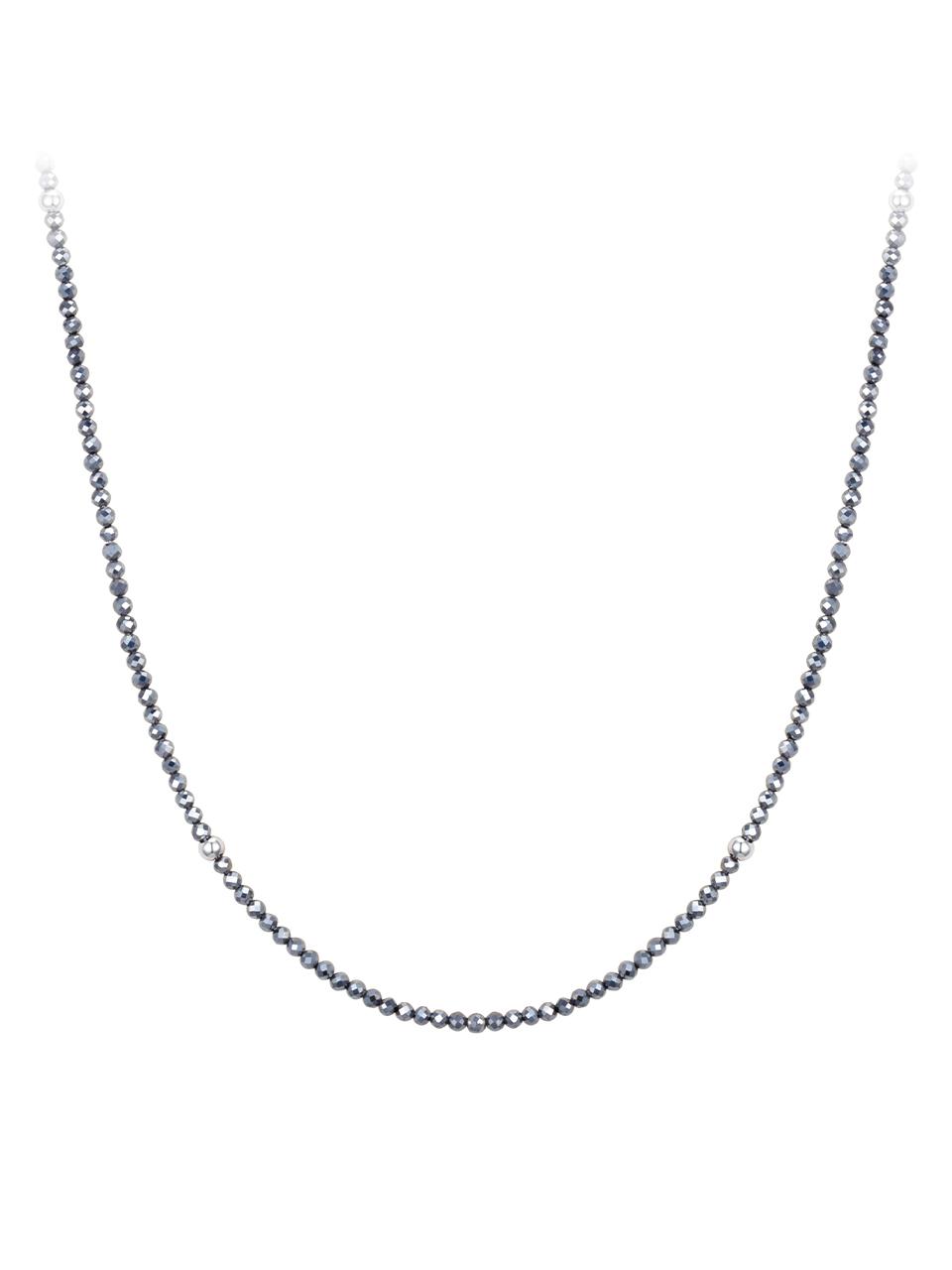 J.ESTINA Dark Gray Cut Ball Beige Silver Toggle Bar Necklace (JJLJNZ5B1302SW420)