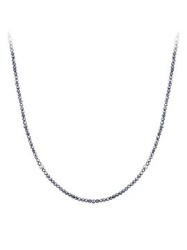 J.ESTINA Dark Gray Cut Ball Beige Silver Toggle Bar Necklace (JJLJNZ5B1302SW420)