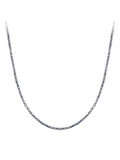 J.ESTINA Dark Gray Cut Ball Beige Silver Toggle Bar Necklace (JJLJNZ5B1302SW420)