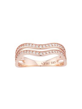 J.ESTINA Double Line Wave Pattern 14K Ring (JJJTRQ5B1002R4110)