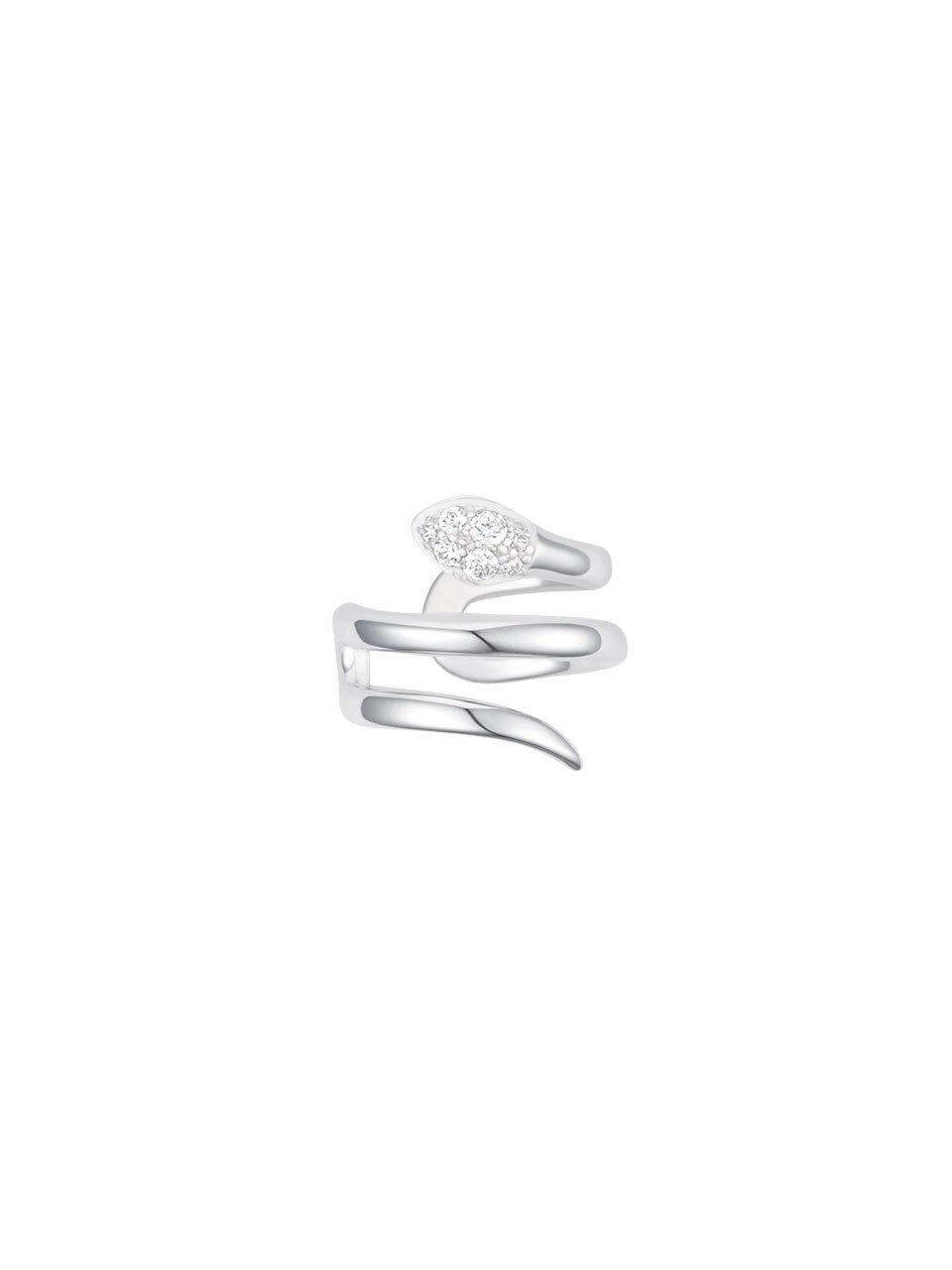 J.ESTINA Embossed Texture Silver Ear Cuff (JJWJEQ5B2107SWP00)