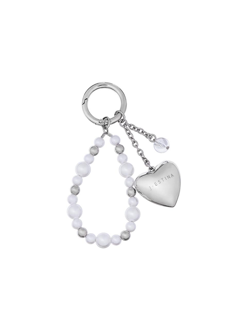 J.ESTINA Heart Pearl Elegant Silver Keyring (JEACEA5BS975SI360)