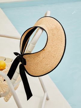 J.ESTINA J.LETTER Raffia Sun Cap_Beige