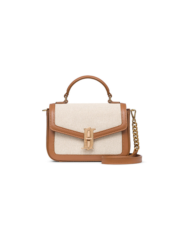 J.ESTINA Joelle Fallin Canvas Mini Satchel Bag_Tan