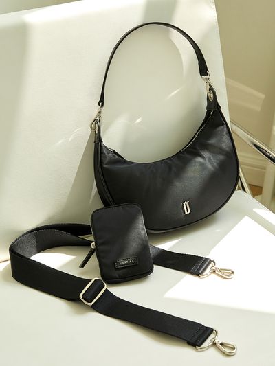 J.ESTINA Joelle Joy Small Hobo Bag Black JHNCHA1BF877BK280