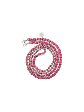 J.ESTINA Joelle Twisted Leather Crossbody Chain Strap Pink