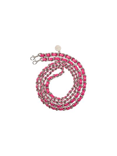 J.ESTINA Joelle Twisted Leather Crossbody Chain Strap Pink