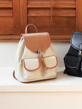 J.ESTINA May Canvas Small Backpack _ Taupe
